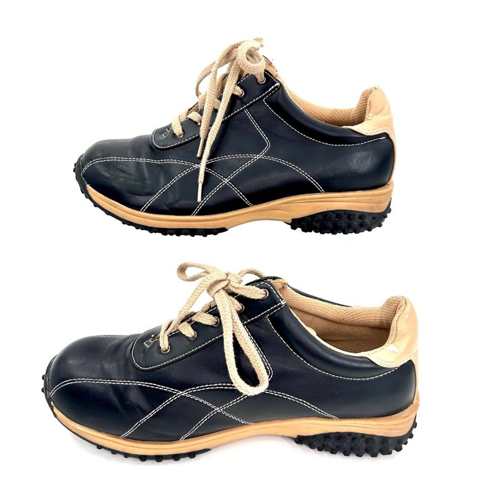 CA COLLECTION BY CARRINI BLACK TAN LEATHER SHOES - 10W